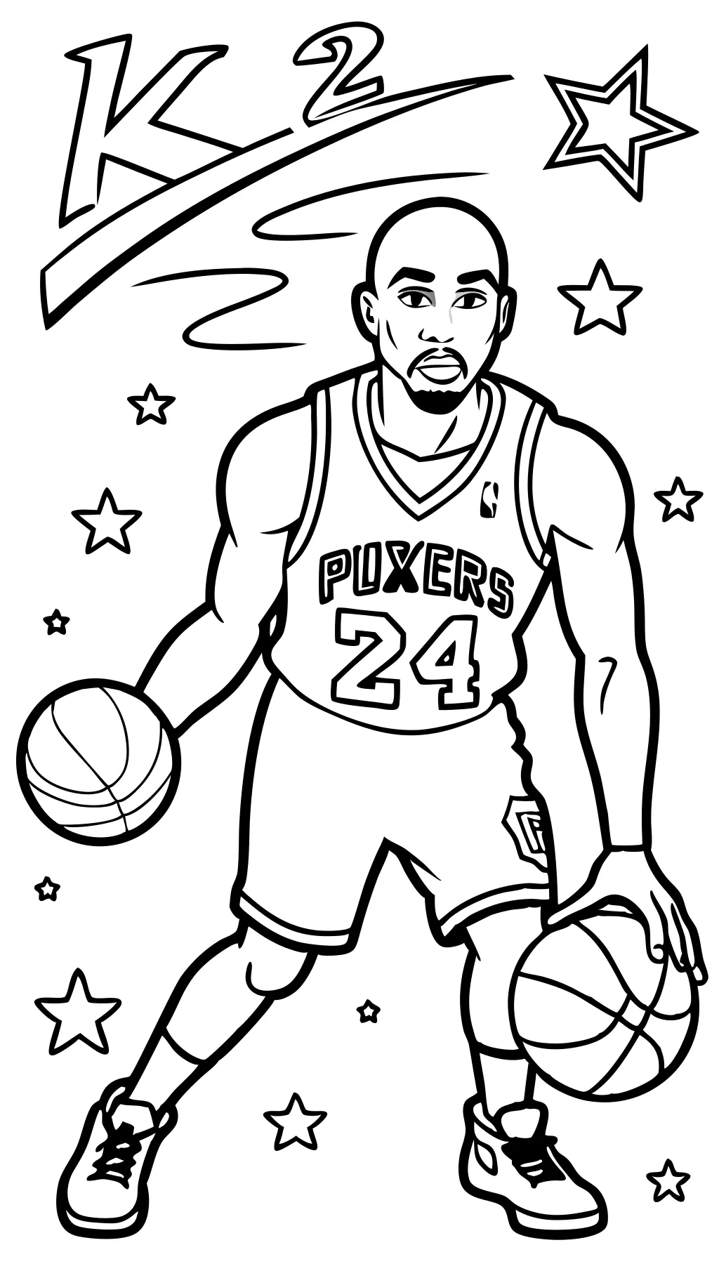 kobe bryant coloring page